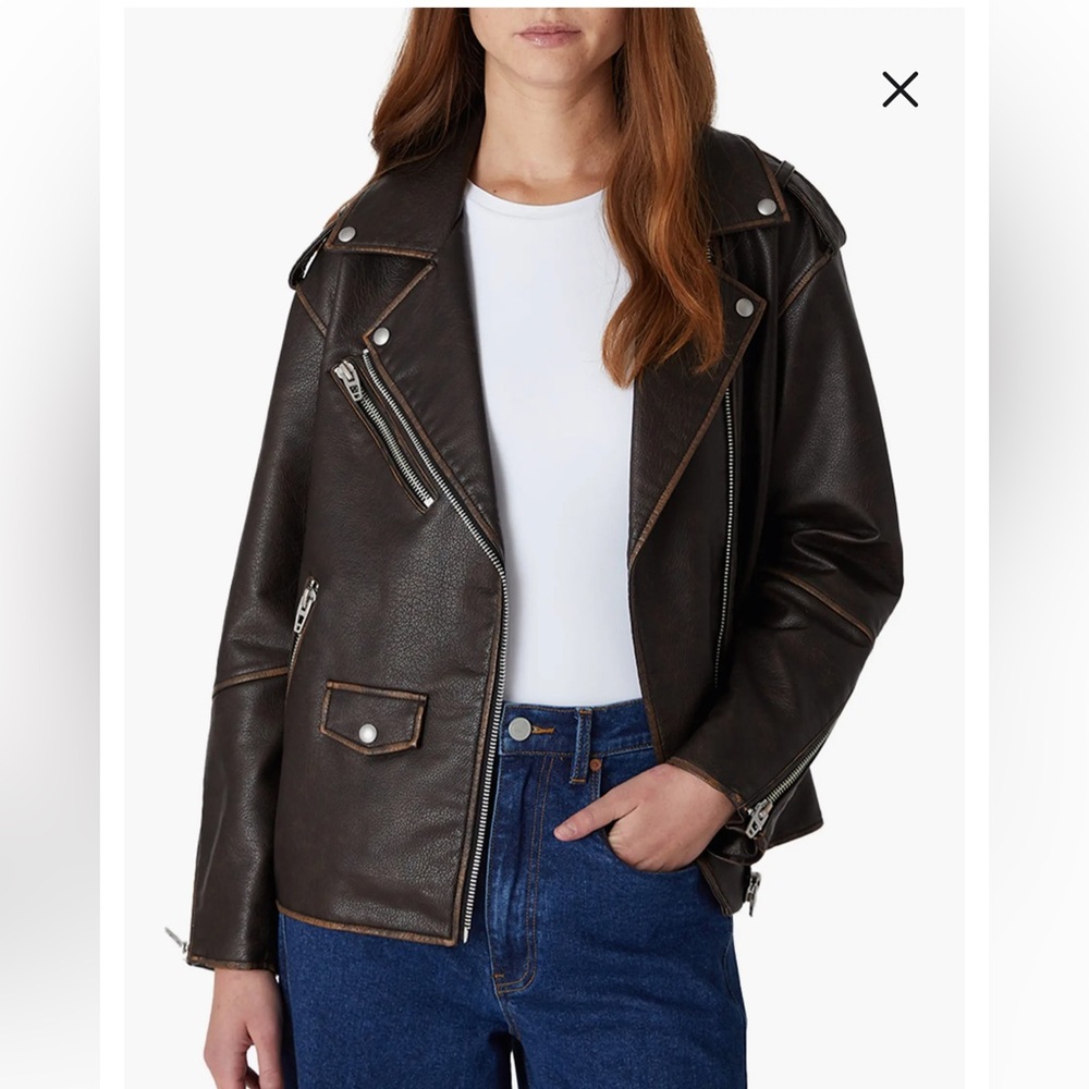 Blank NYC Dark Brown Leather Jacket